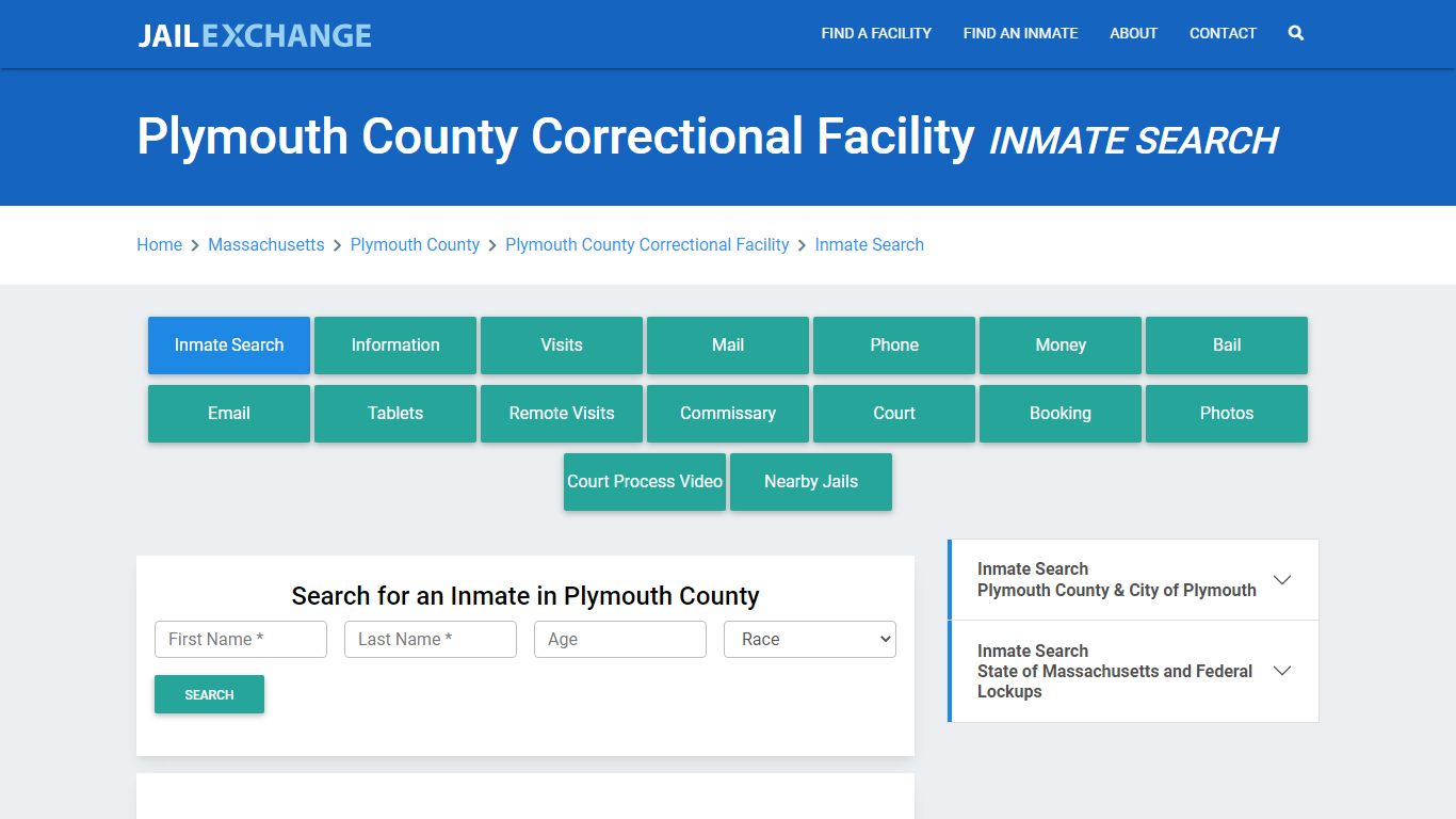 Plymouth County Correctional Facility Inmate Search