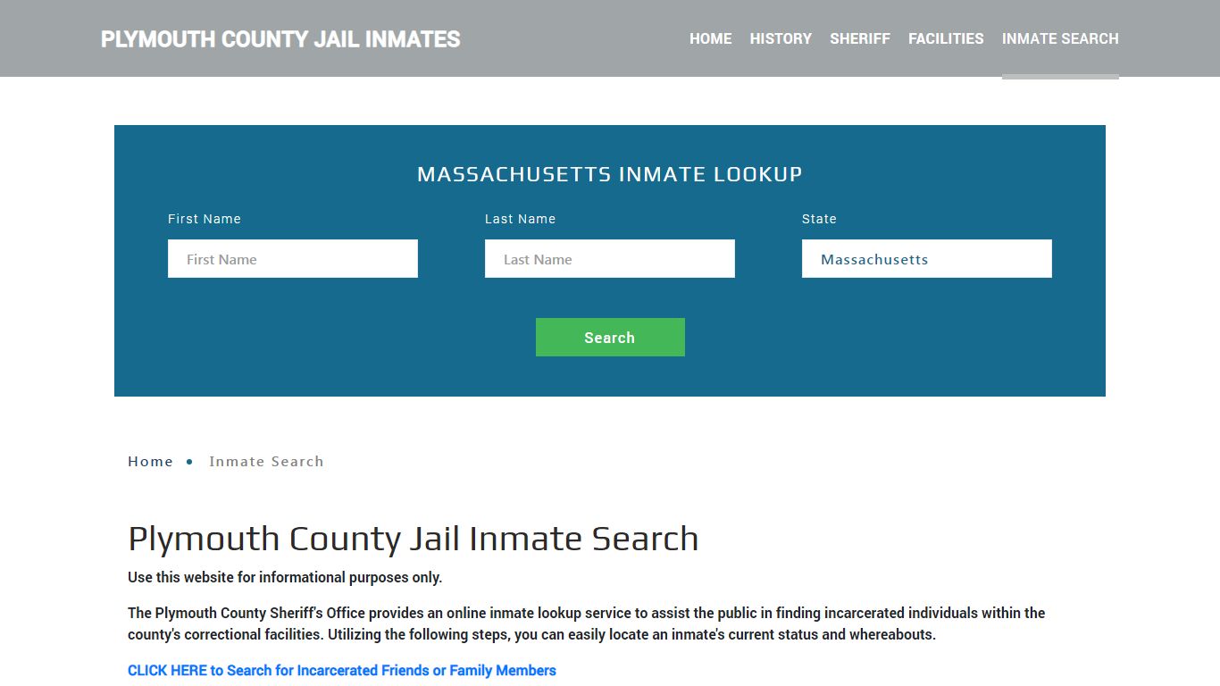 Plymouth County, MA Detainee Lookup