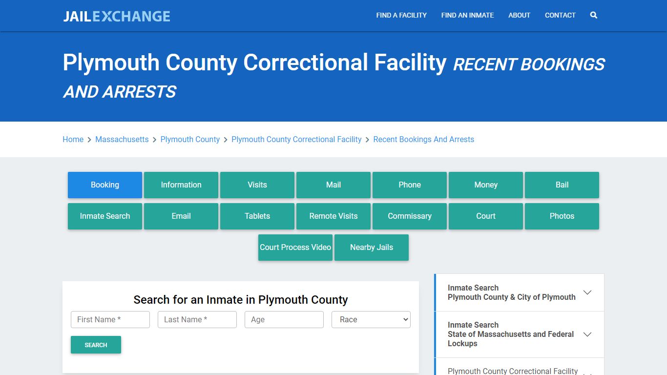 Plymouth County Correctional Facility Recent Bookings And Arrests